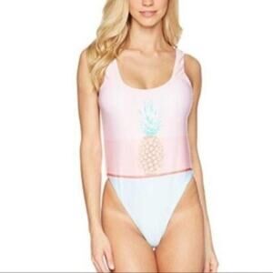 Bikini Lab Pineapple One Piece Swimsuit NWT L